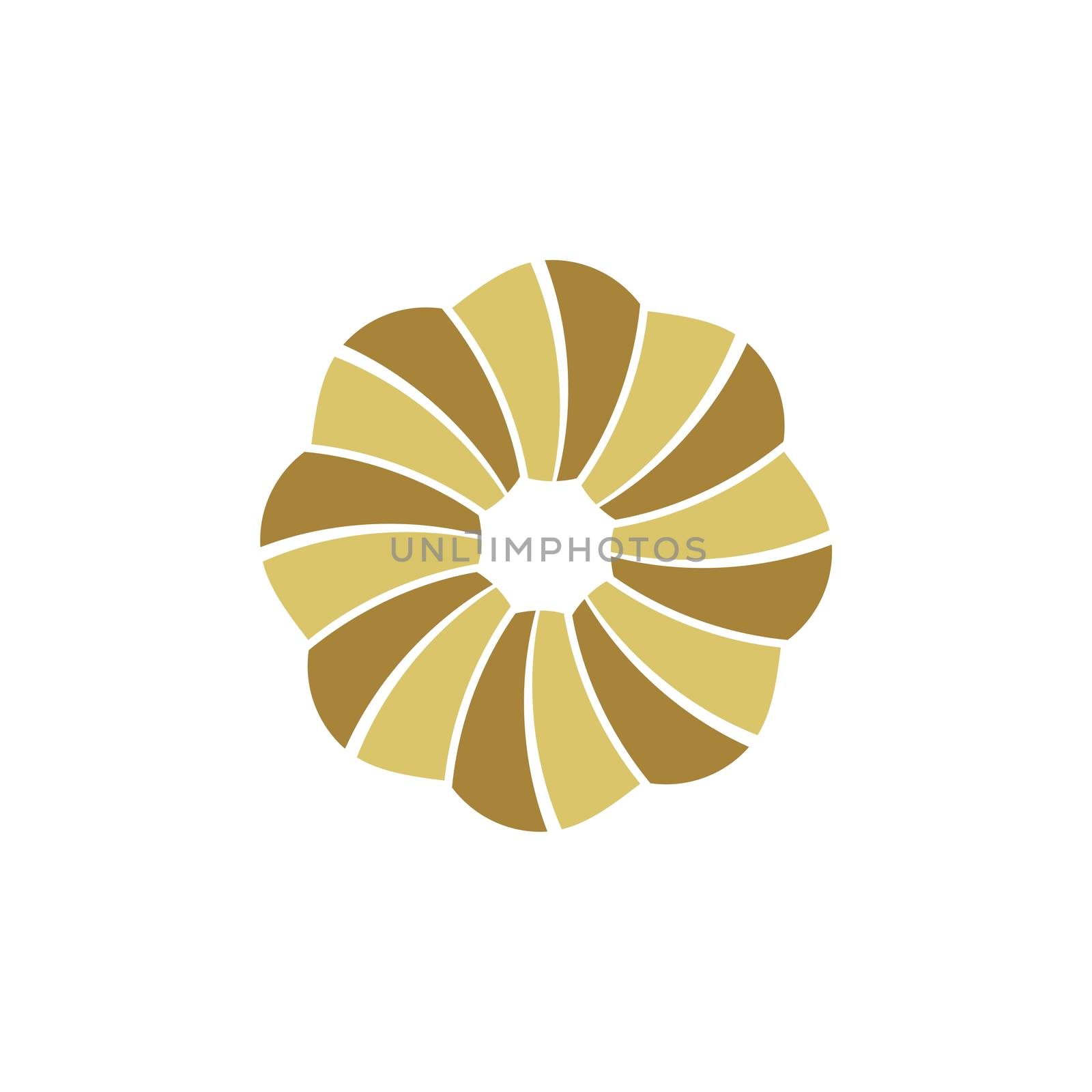 Gold Circle Flower Logo Template Illustration Design. Vector EPS 10. by soponyono1