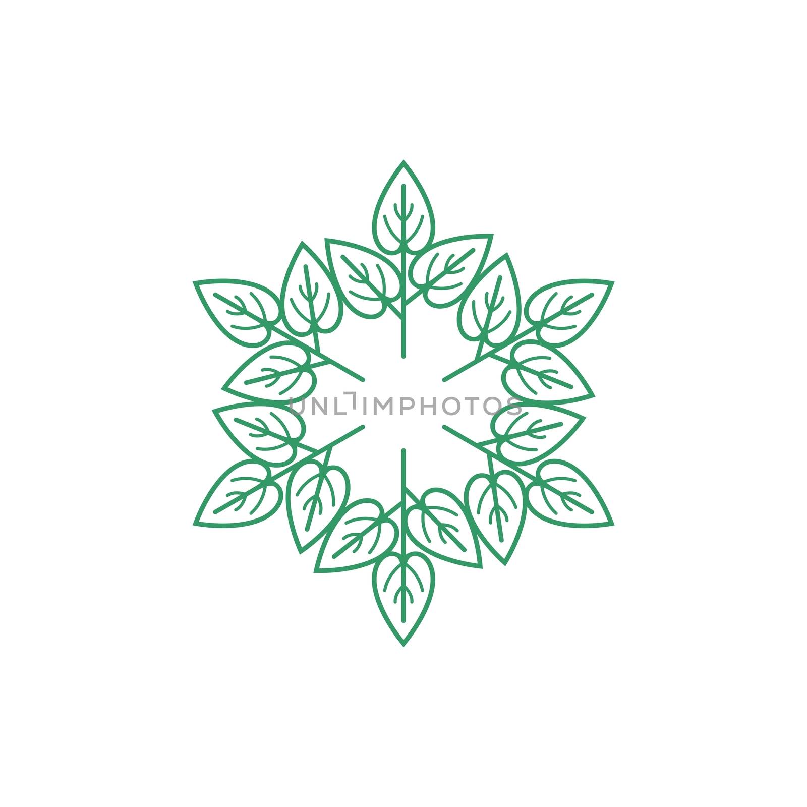 Green Leaves Flower Ornamental Logo Template Illustration Design. Vector EPS 10.