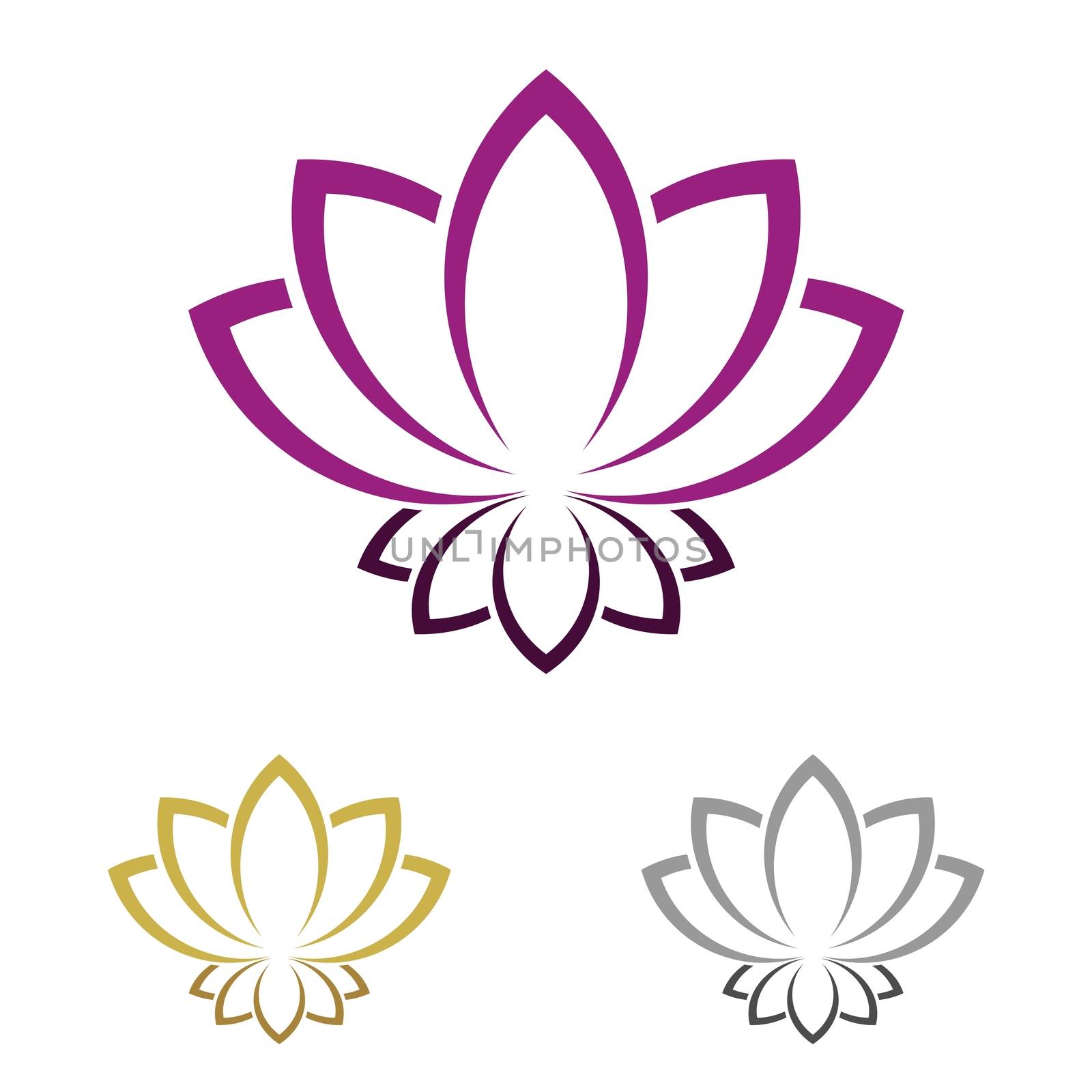 Lotus or Lily Flower Logo Template Illustration Design. Vector EPS 10.