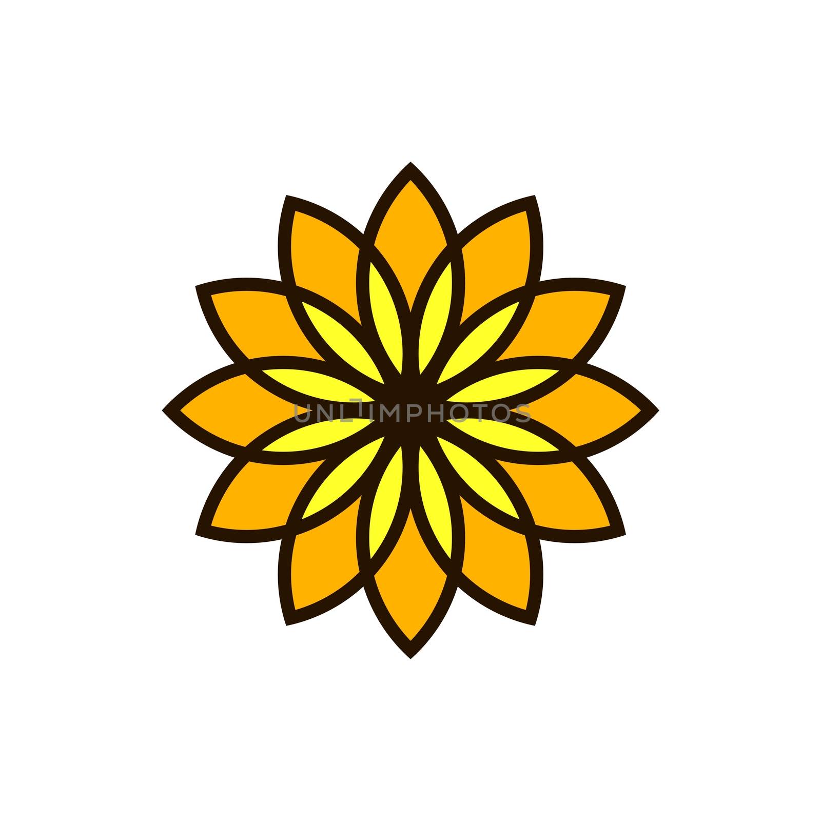 Abstract Sun Flower Logo Template Illustration Design EPS 10