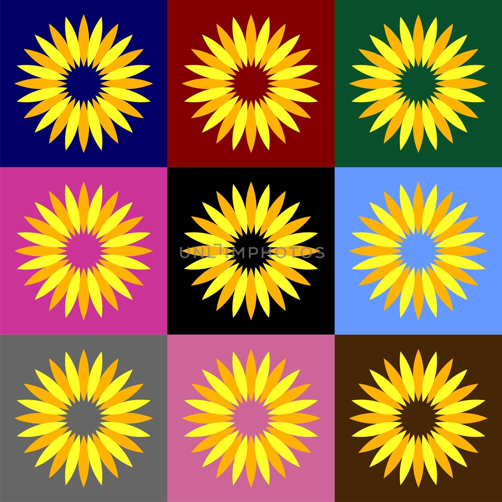 set Blossom Sunflower vector Logo Template Illustration Design EPS 10