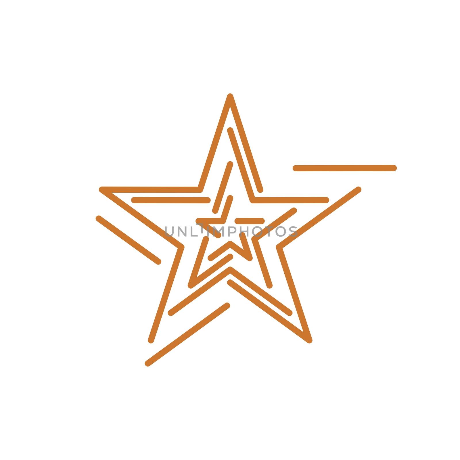 Abstract Gold Star Line Logo Template Illustration Design EPS 10