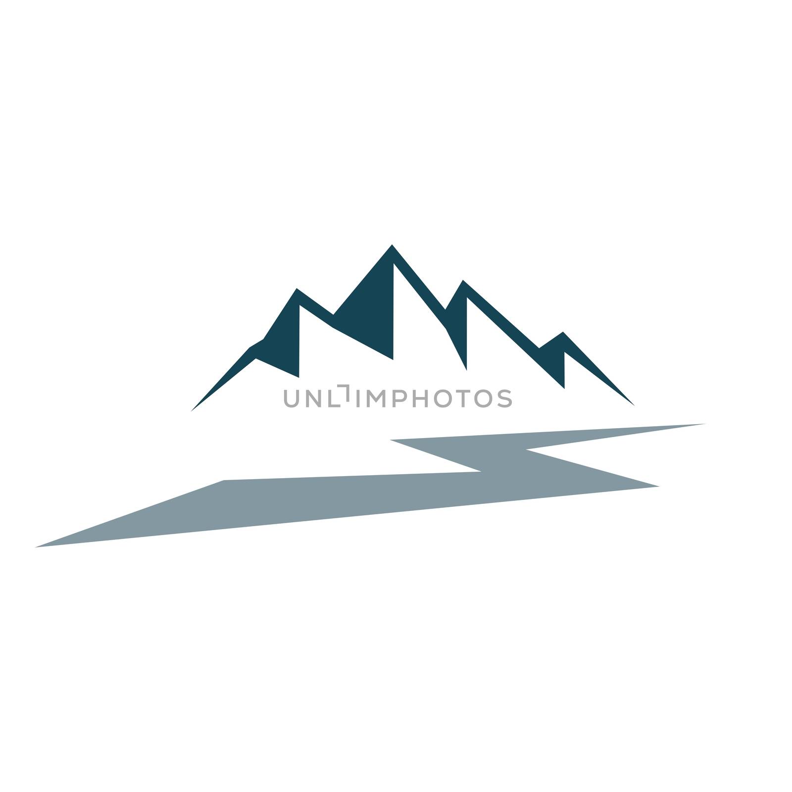 Blue Mountain Line Logo Template Illustration Design. Vector EPS 10. by soponyono1