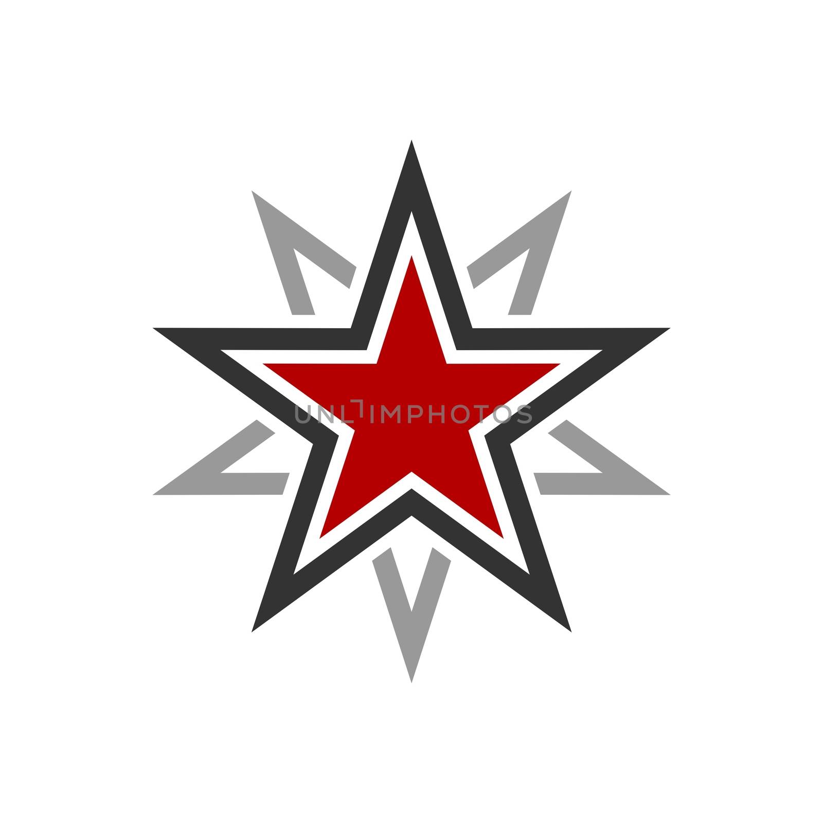 Red Star Ornamental Logo Template Illustration Design EPS 10 by soponyono1