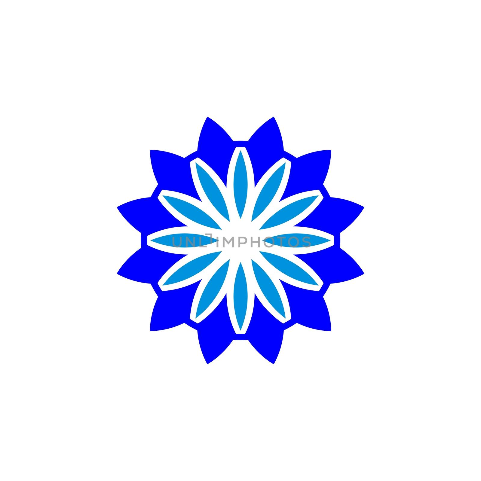 Blue Sunflower Logo Template Illustration Design EPS 10