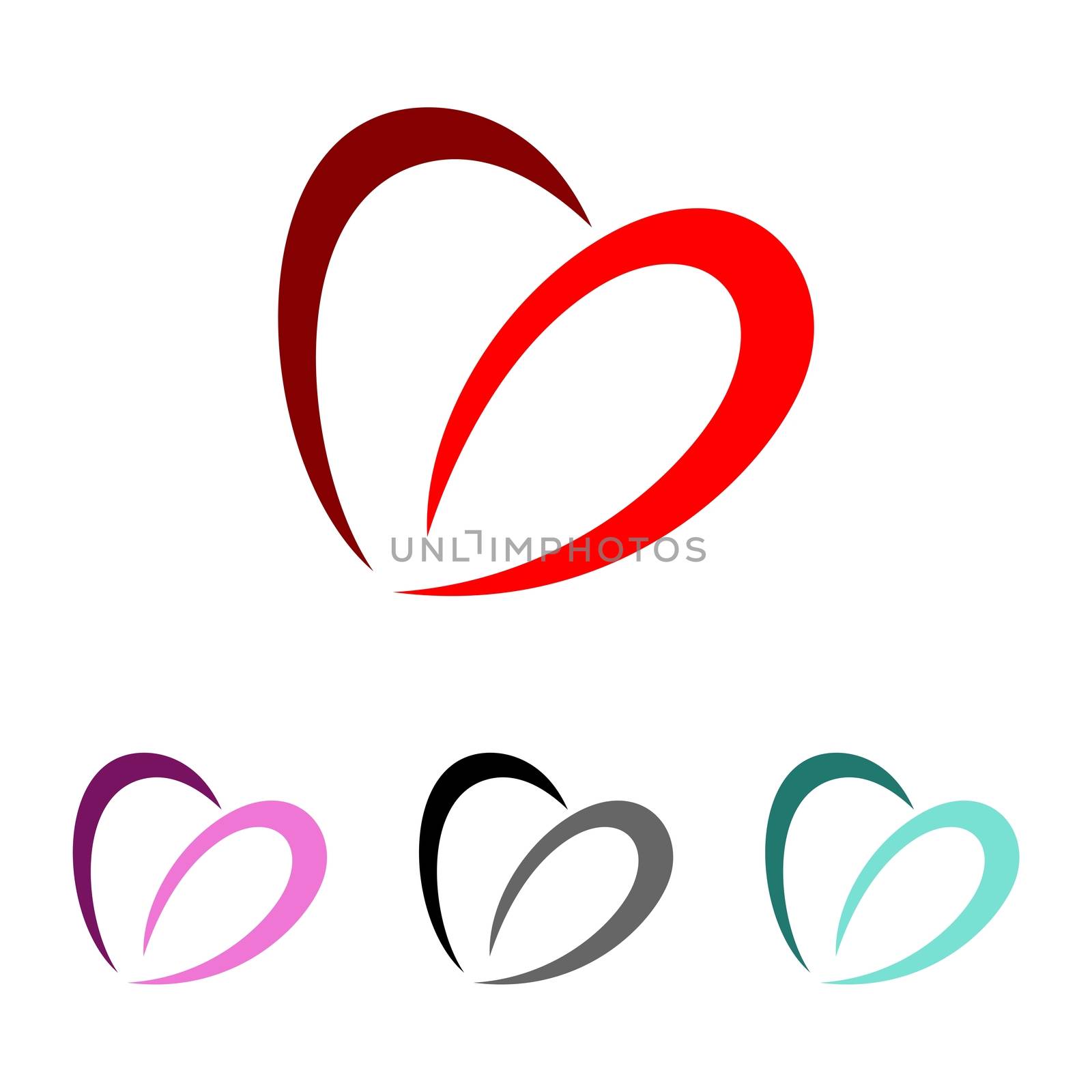 Abstract Swoosh Heart Logo Template Illustration Design Illustration Design. Vector EPS 10. by soponyono1