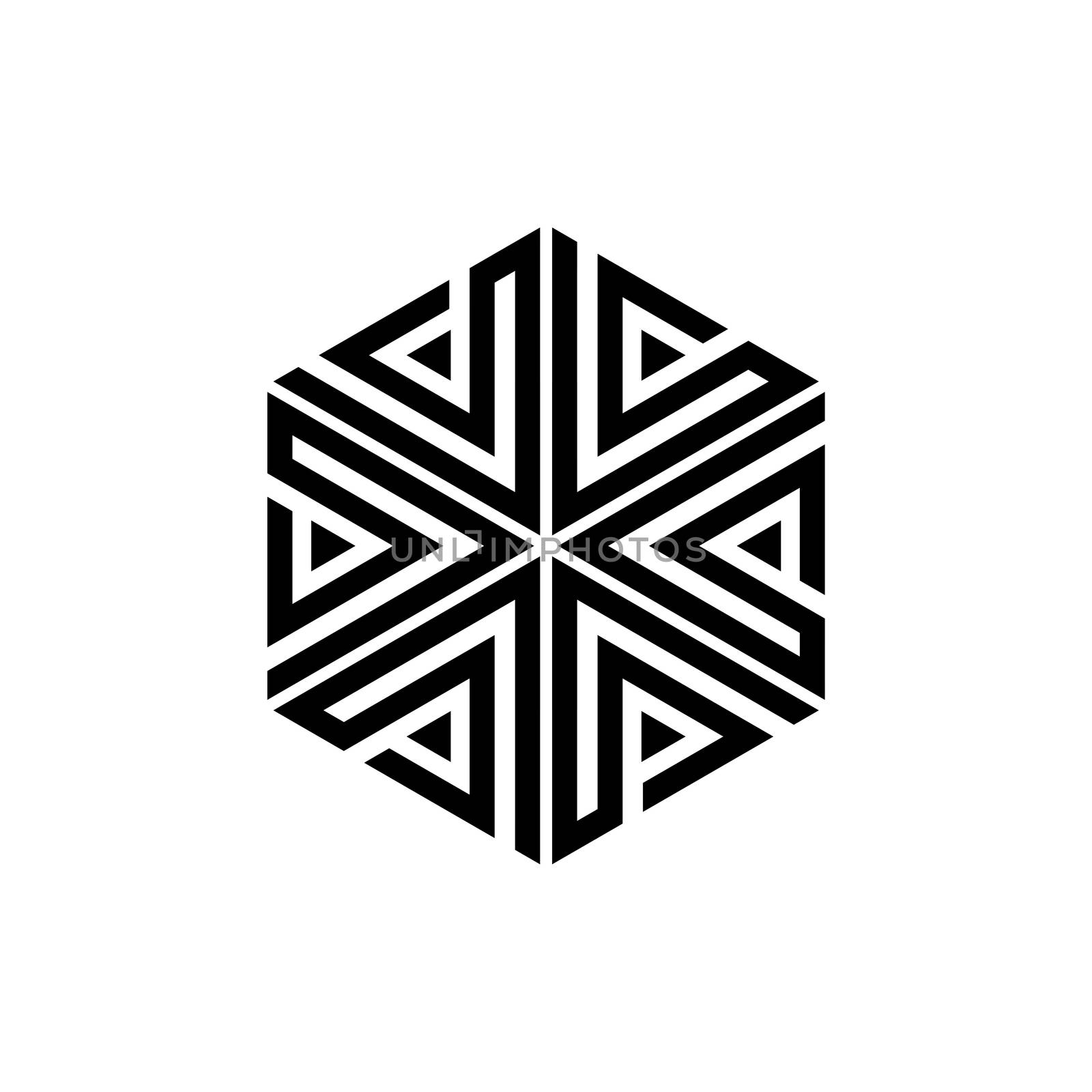 Hexagon Shape Celtic Tribal Logo Template Illustration Design Illustration Design. Vector EPS 10. by soponyono1