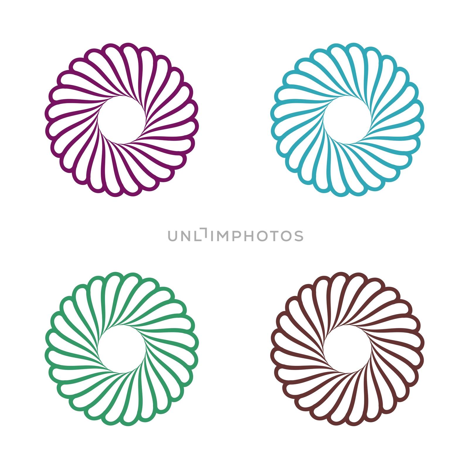Set Ornamental Flower vector Logo Template Illustration Design. Vector EPS 10.