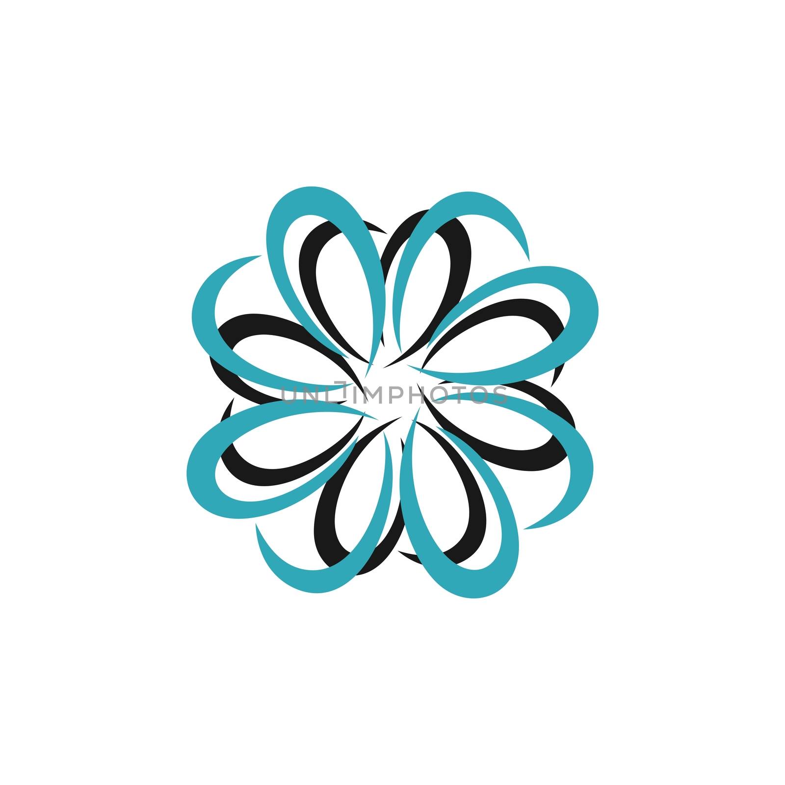 Ornamental Abstract Flower Pattern Logo Template Illustration Design
