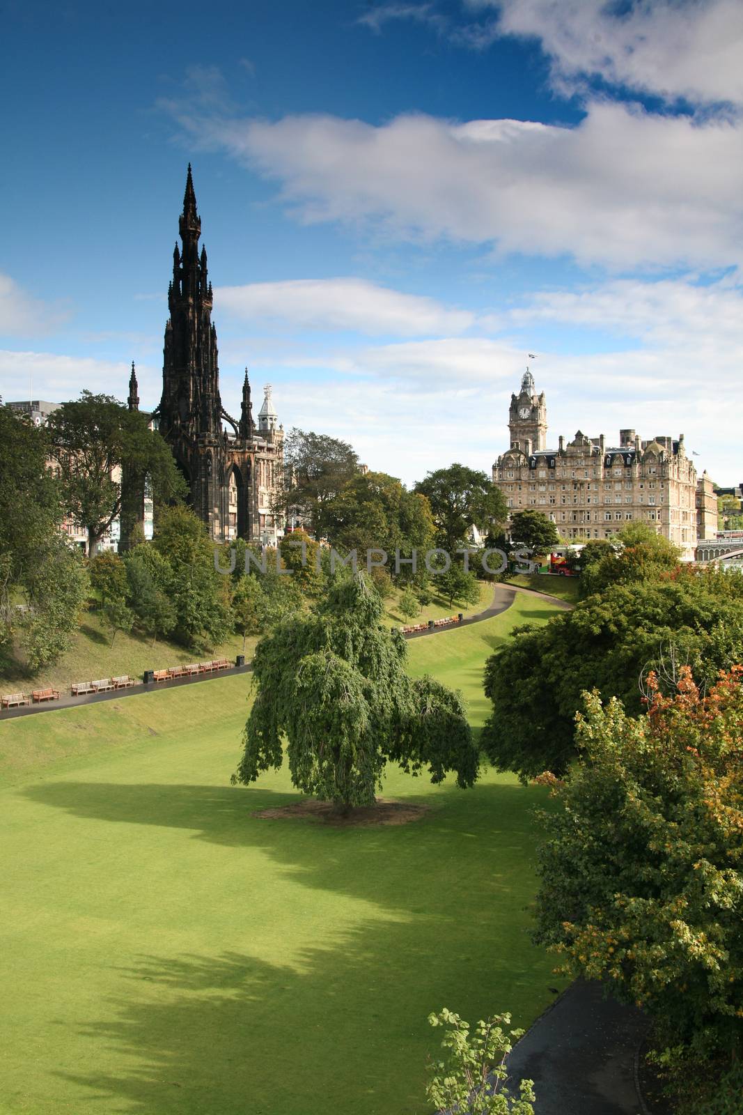 Edinburgh Princes Street Gardens and the Scott Memorial