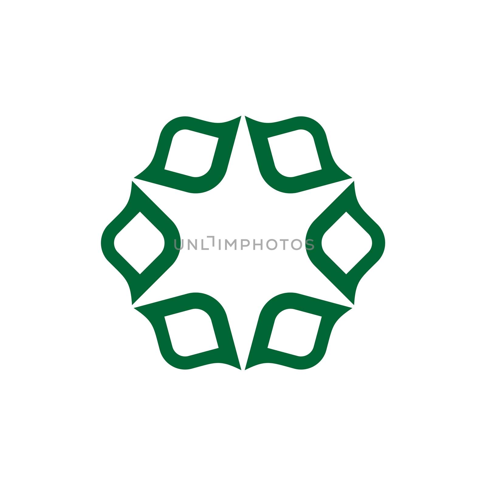 Green Leaf Star Logo Template Illustration Design Illustration Design. Vector EPS 10.