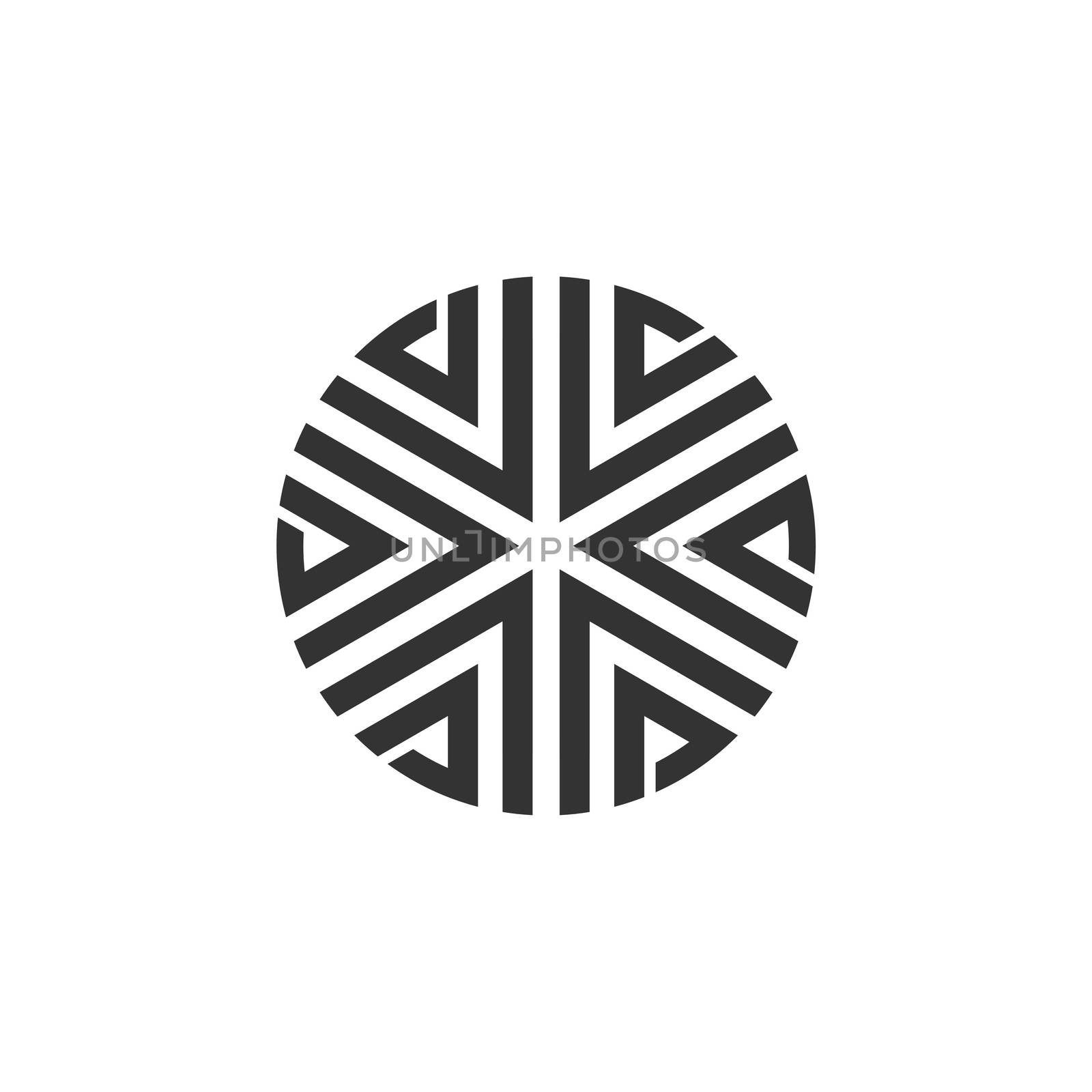 Circle Black Star Logo Template Illustration Design Illustration Design. Vector EPS 10.