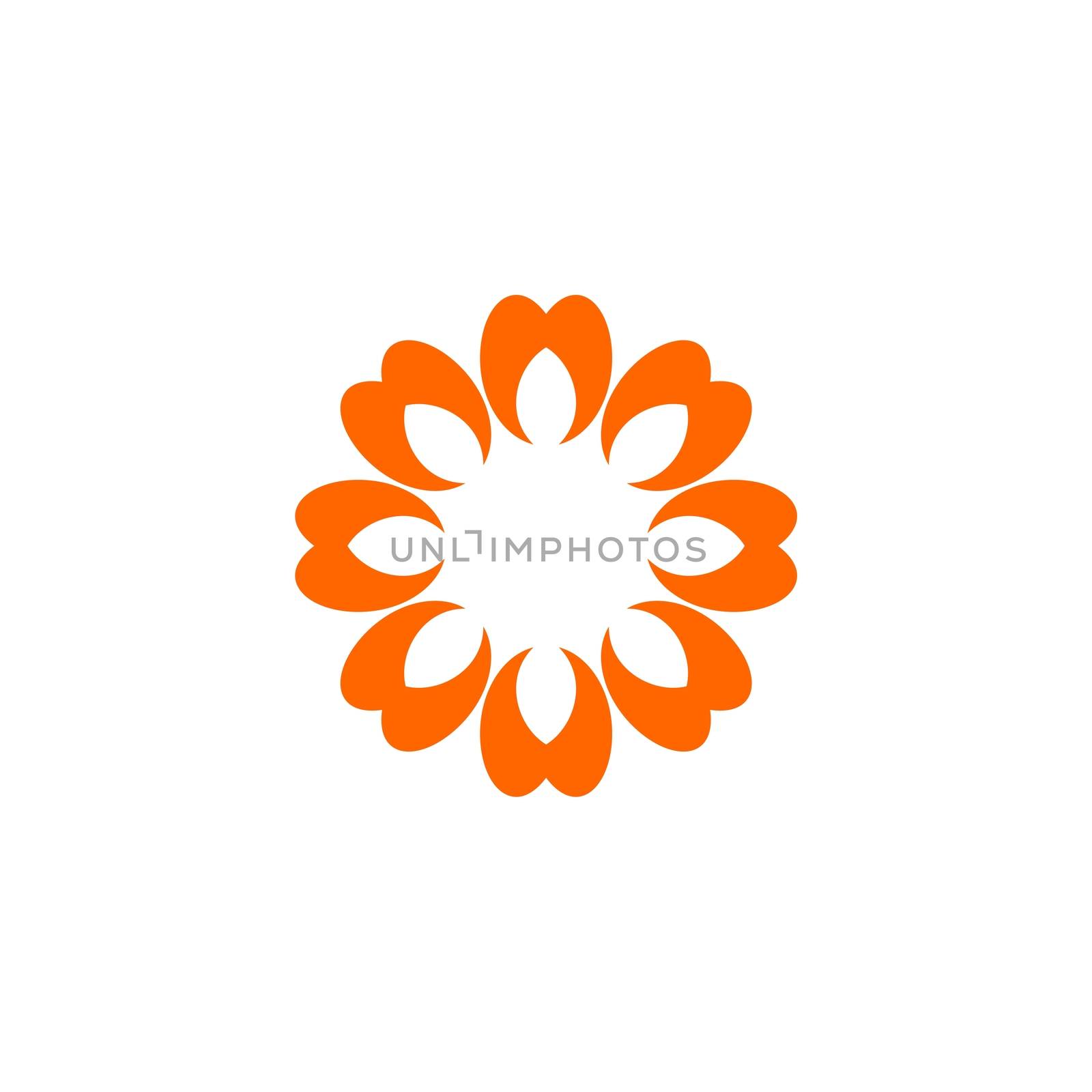 Orange Ornamental Blossom Flower Logo Template Illustration Design Illustration Design. Vector EPS 10. by soponyono1