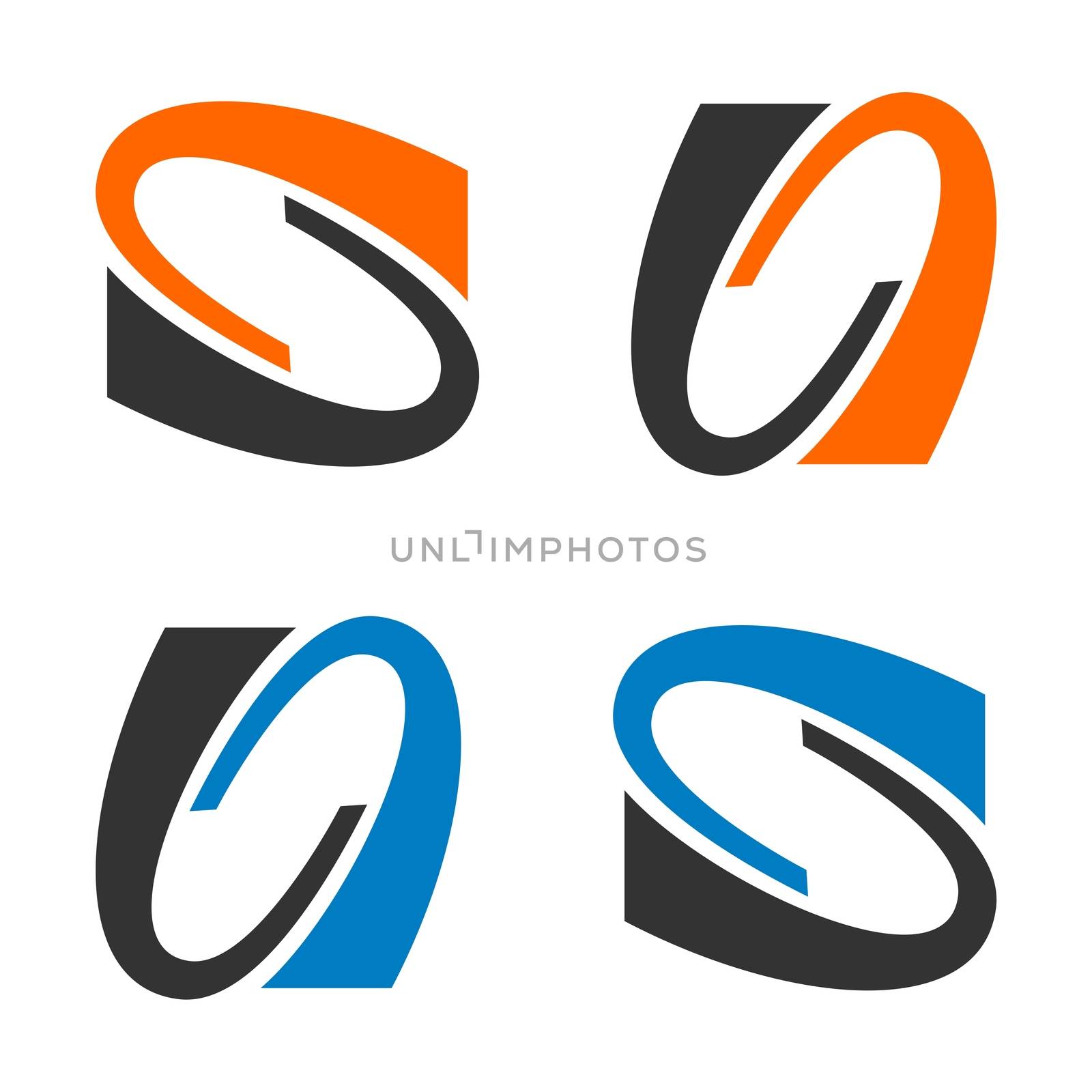 S and N Letter Swoosh Logo Template Illustration Design. Vector EPS 10.