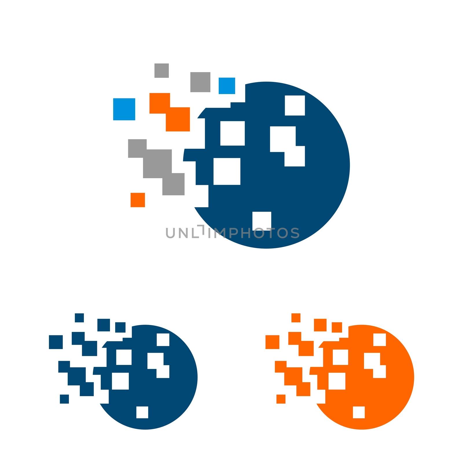 Colorful Circle Pixel Spread Logo Template Illustration Design. Vector EPS 10. by soponyono1