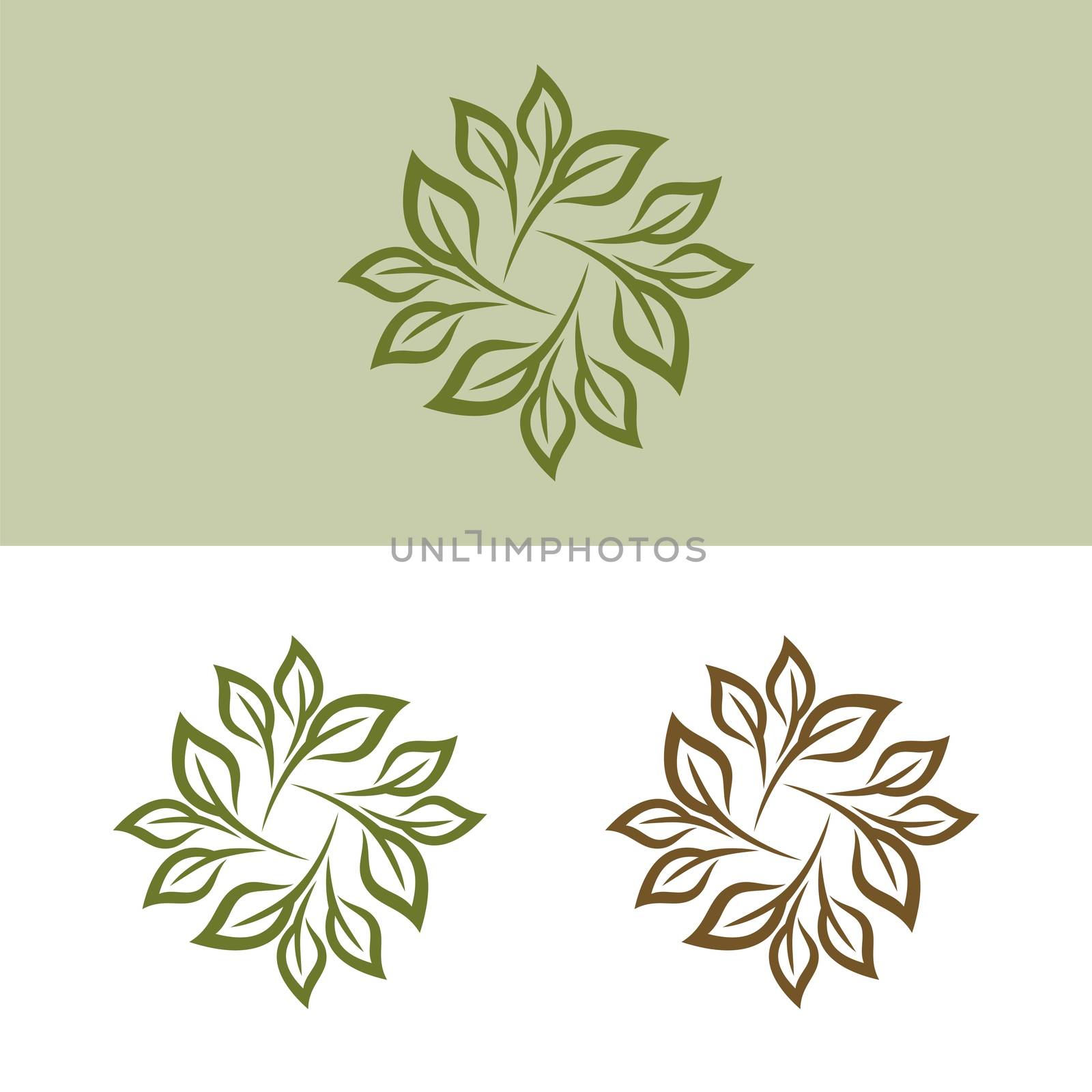 Green Leaves Flower Logo Template Illustration Design. Vector EPS 10.
