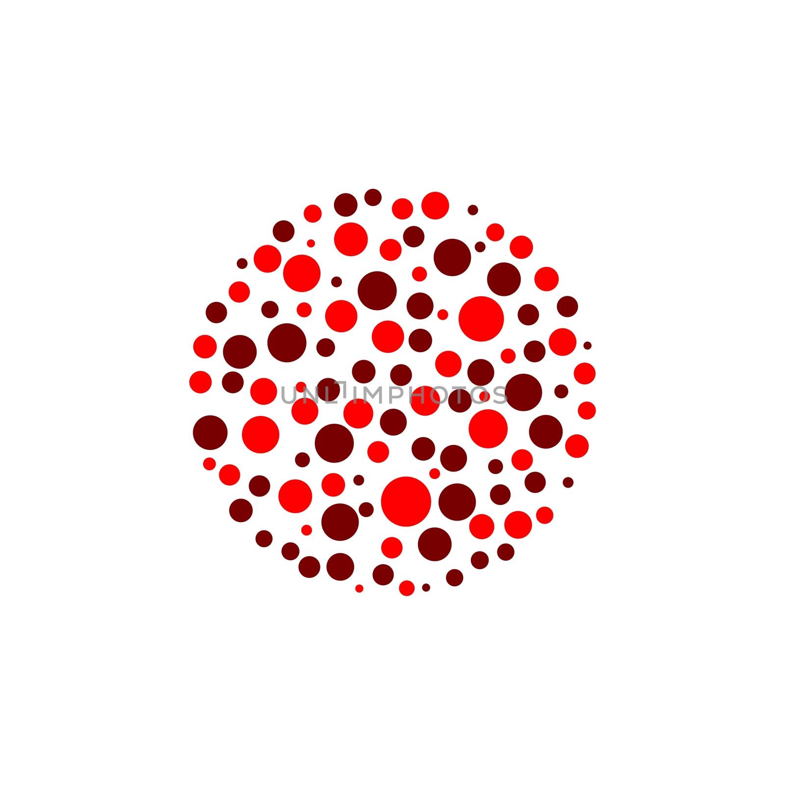 Red Dots Circle Shape Logo Template Illustration Design Illustration Design. Vector EPS 10. by soponyono1