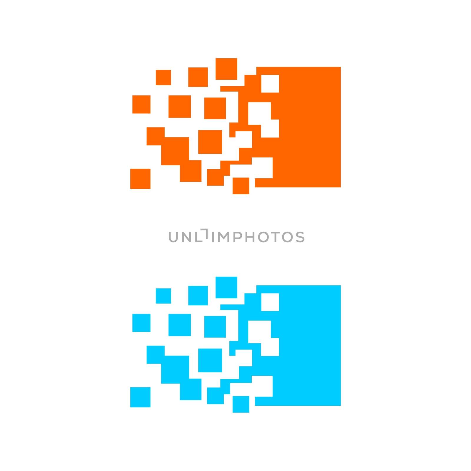 Square Pixel Spread Logo Template Illustration Design Illustration Design. Vector EPS 10.