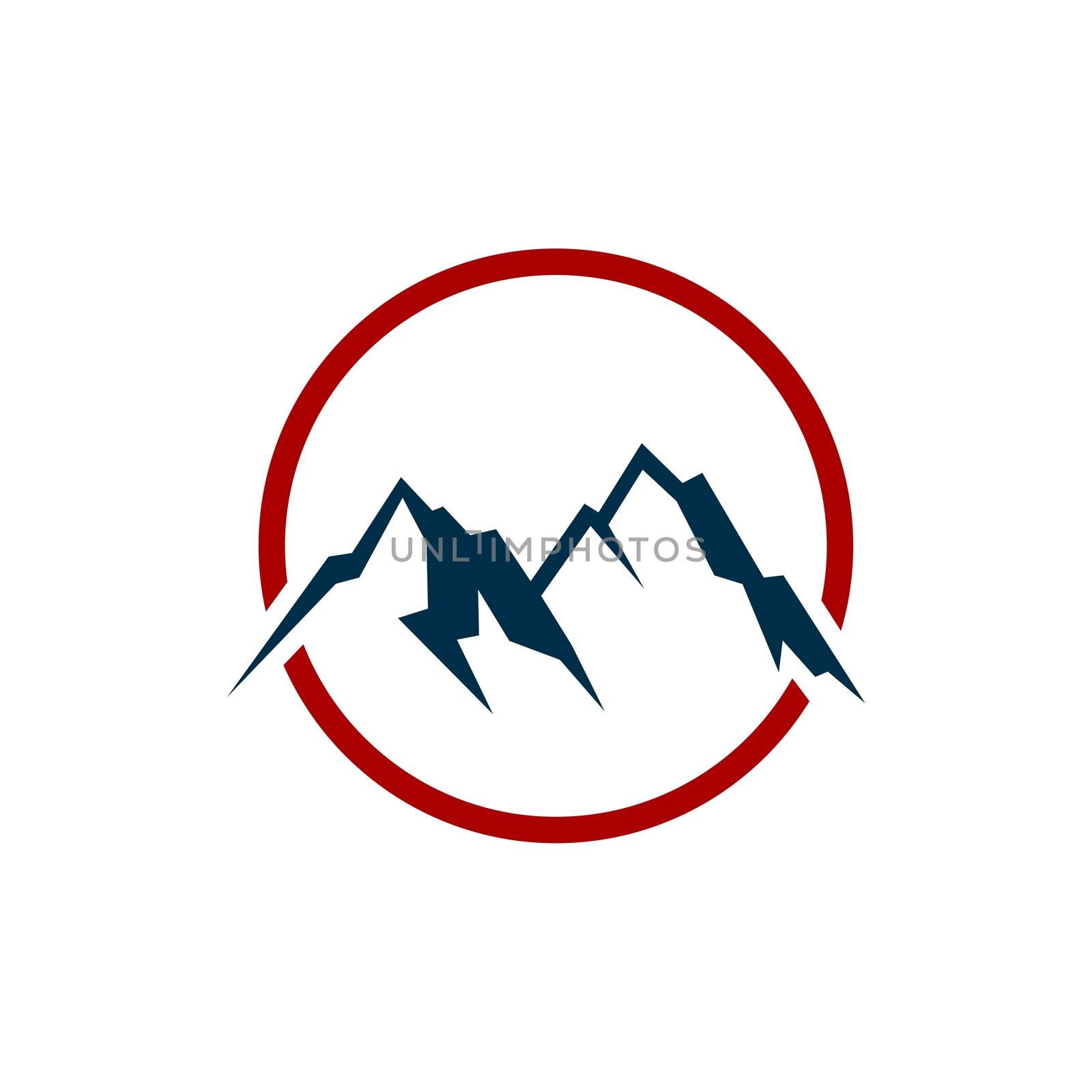 Mountain circle logo template Illustration Design. Vector EPS 10.