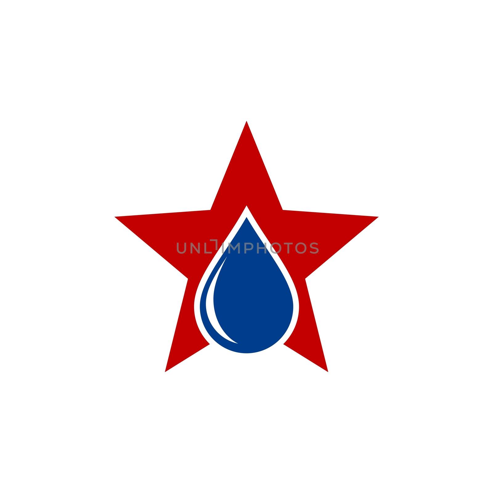 Drop Water and Star Logo Template Illustration Design. Vector EPS 10. by soponyono1