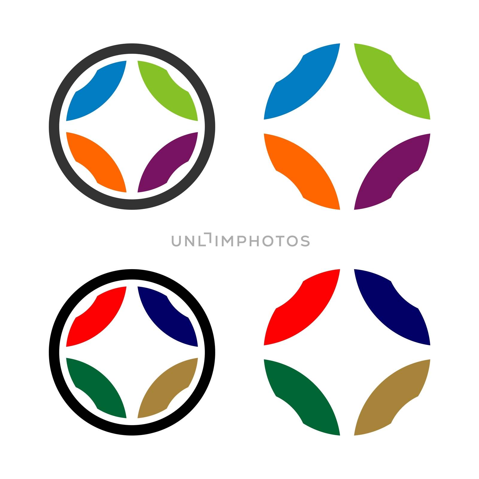 Set Circle Ornamental Colorful Logo Template Illustration Design. Vector EPS 10. by soponyono1