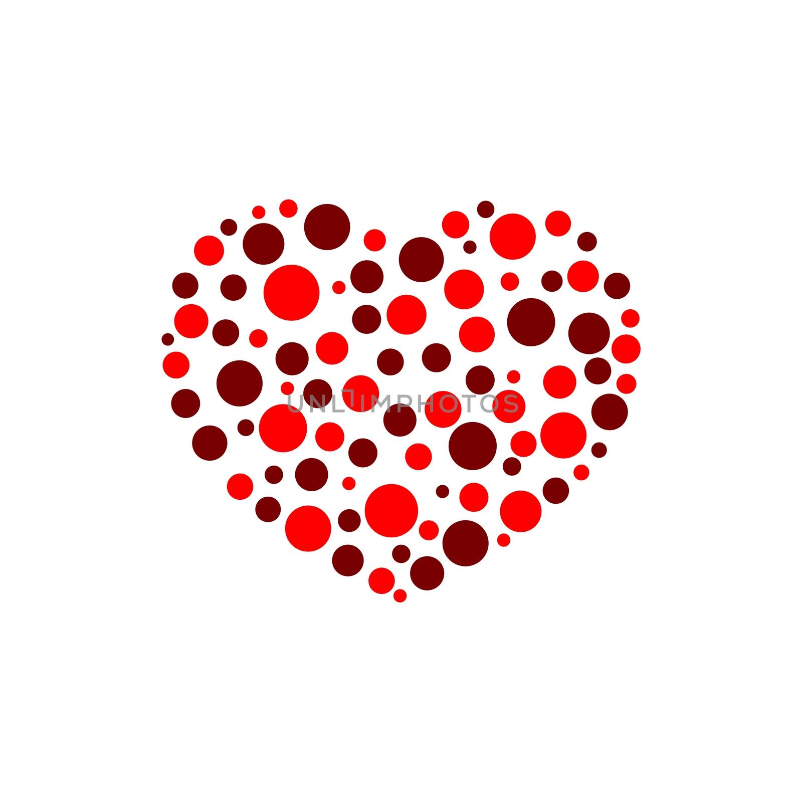 Red Dots Heart Shape Logo Template Illustration Design. Vector EPS 10.