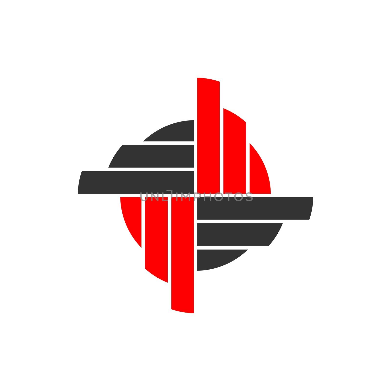 Circle Red Star Stock Exchange Logo Template Illustration Design. Vector EPS 10.