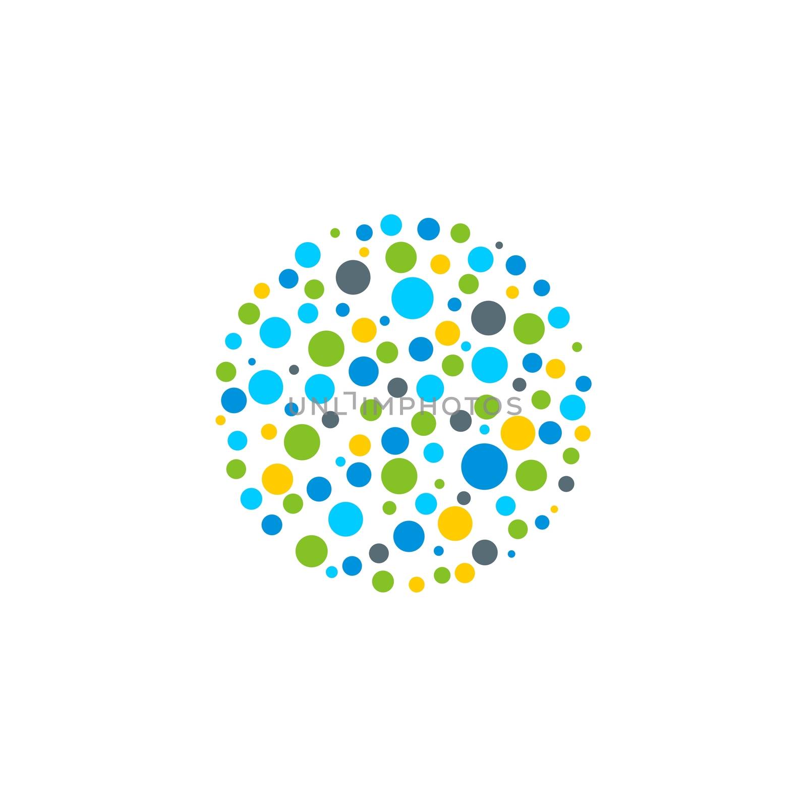 Colorful Dots Circle Shape Logo Template Illustration Design. Vector EPS 10.