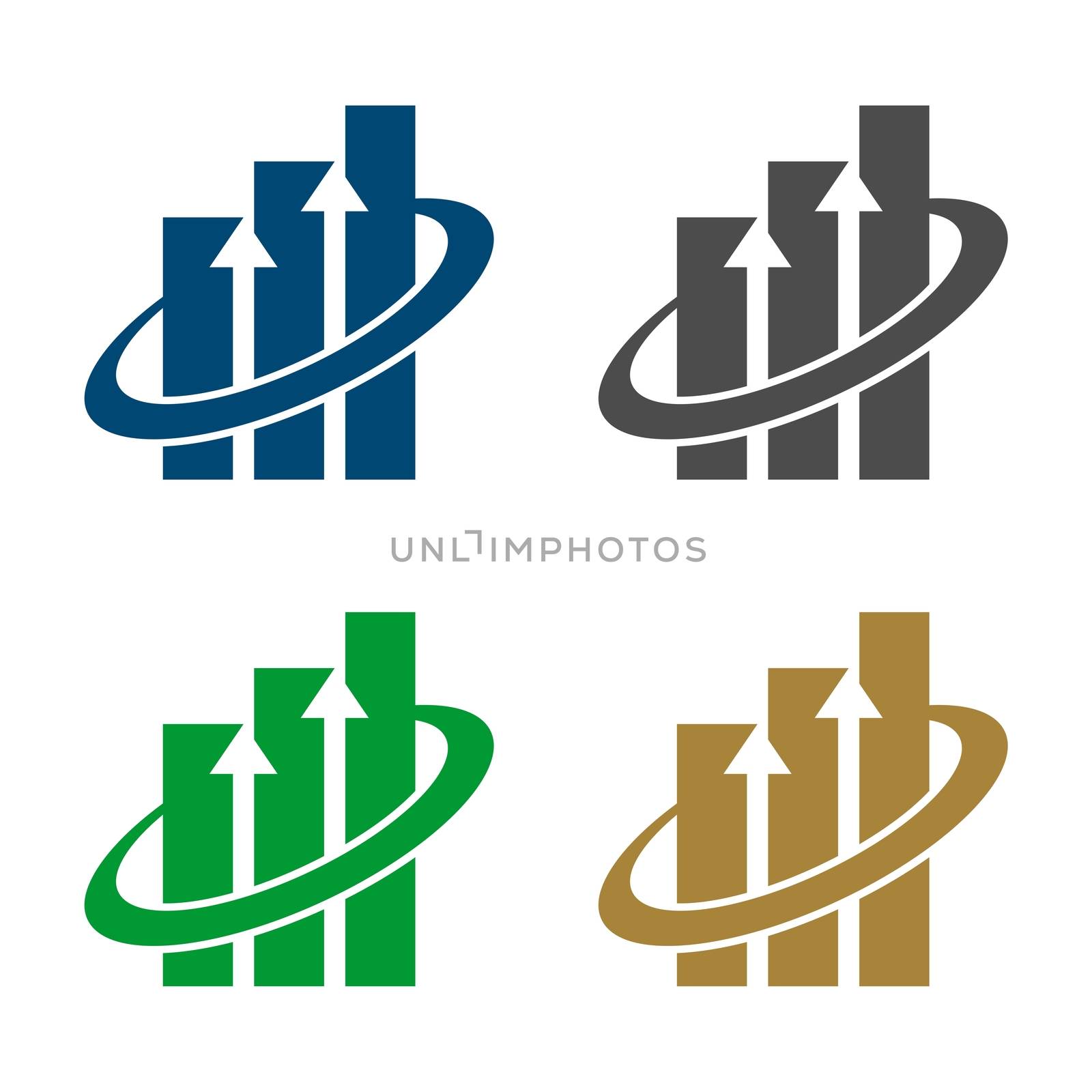 Up Arrow Color Set Stock Exchange Logo Template. Vector EPS 10. by soponyono1