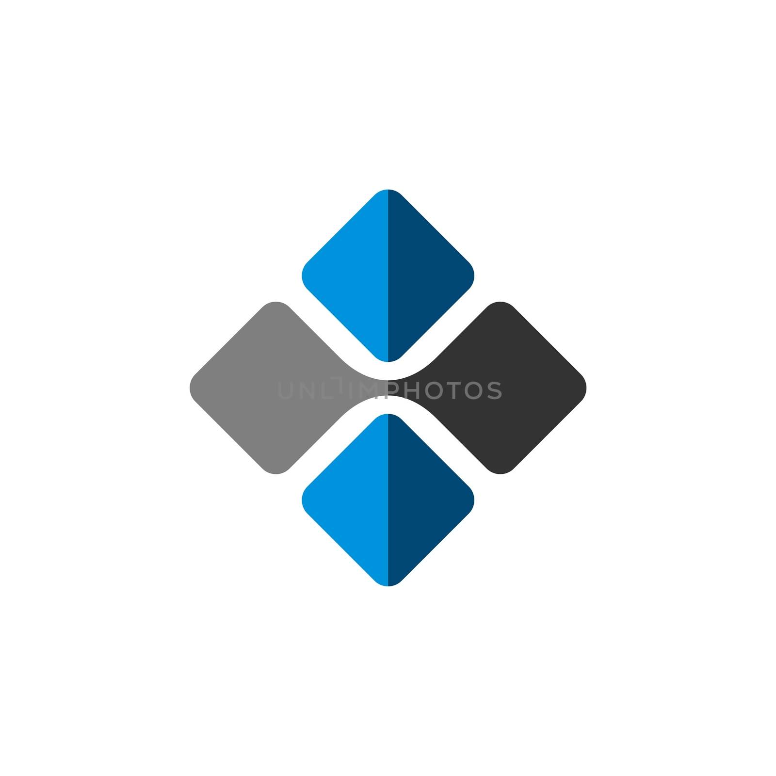 Blue / Grey Square Tile Logo Template Illustration Design. Vector EPS 10.