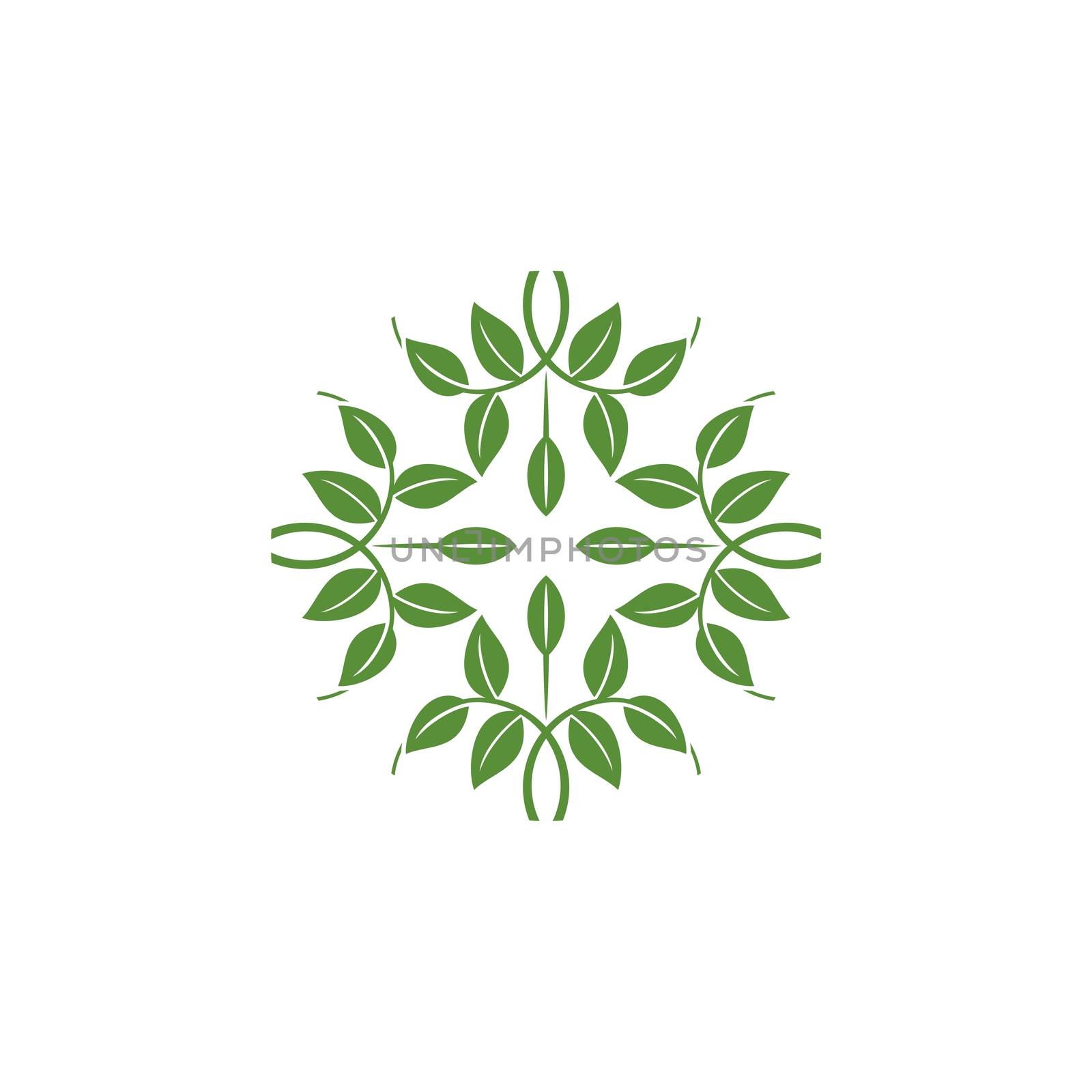 Ornamental Green Leaves Logo Template Illustration Design. Vector EPS 10. by soponyono1