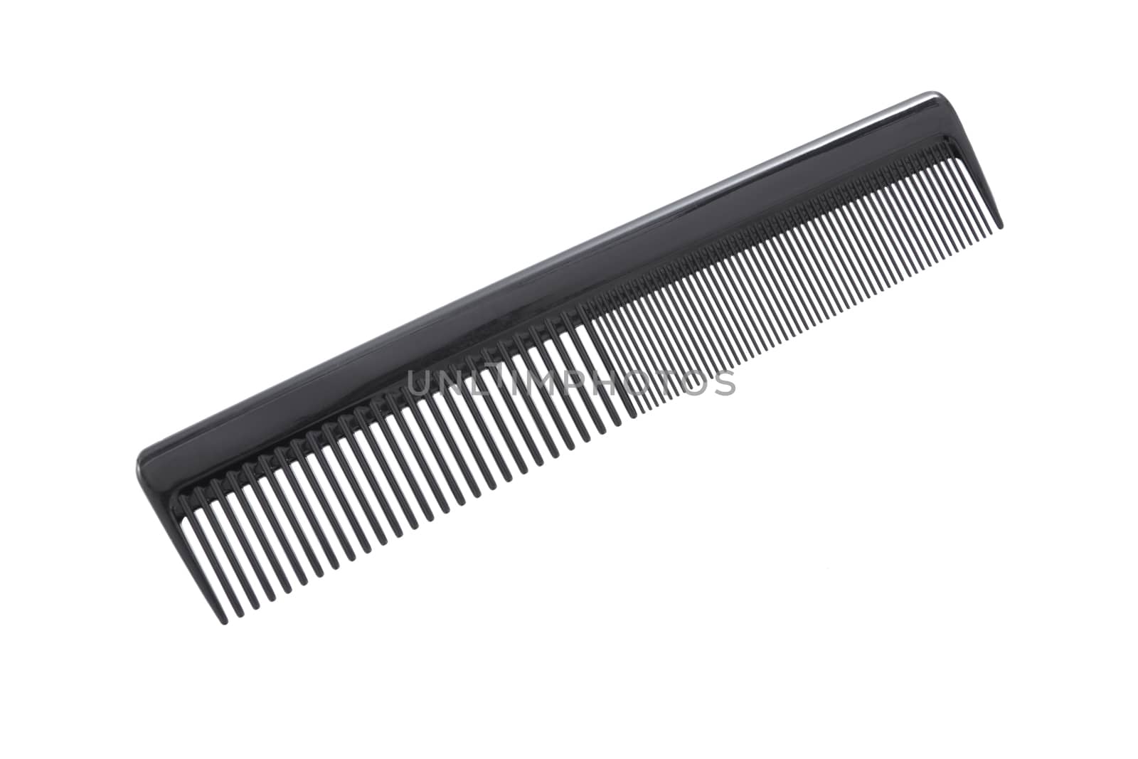 Black hair comb isolated on a white background