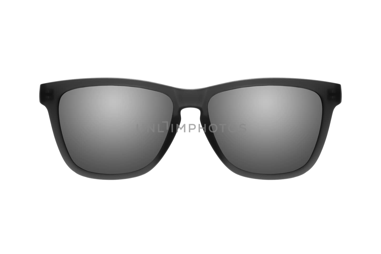 Sunglasses with black lenses isolated on white background