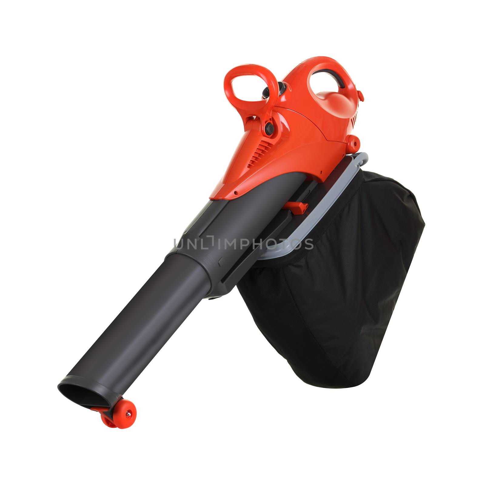 Garden leaf blower and vacuum on white with clipping path by VivacityImages