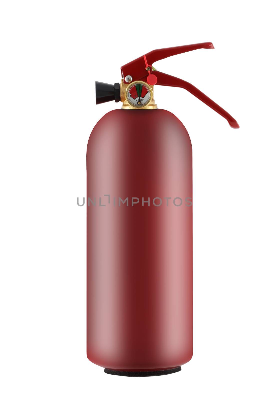 A fire extinguisher 1kg showing pressure gauge isolated on white with clipping path