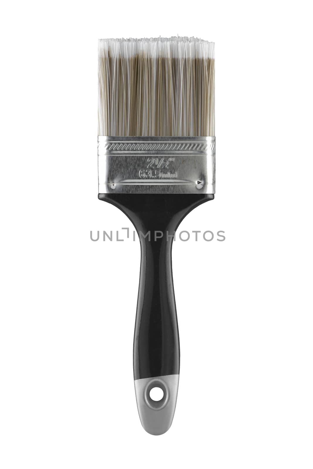 A 2 1/2" 63.5mm two and a half inch decorators paint brush on white with clipping path