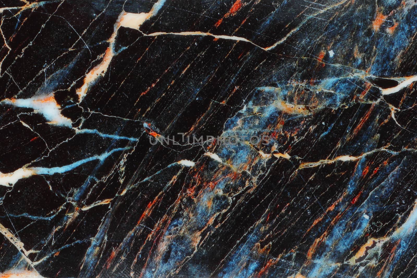 A Black blue orange patterned marble background