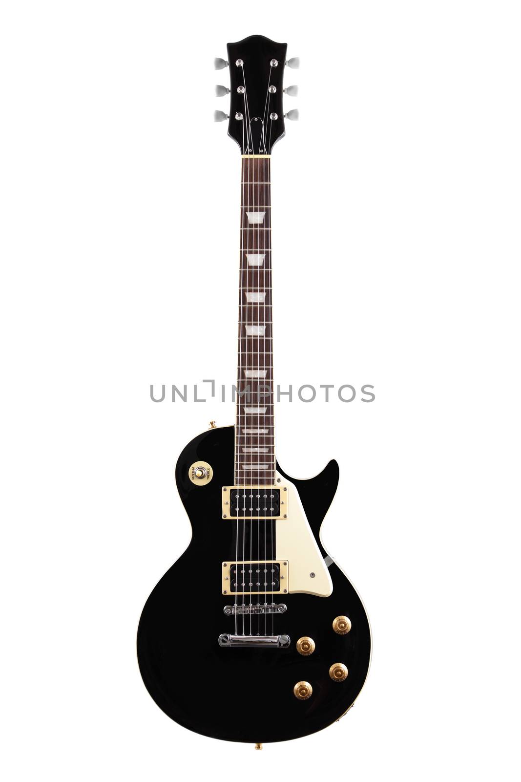 A vintage electric guitar isolated on white with clipping path