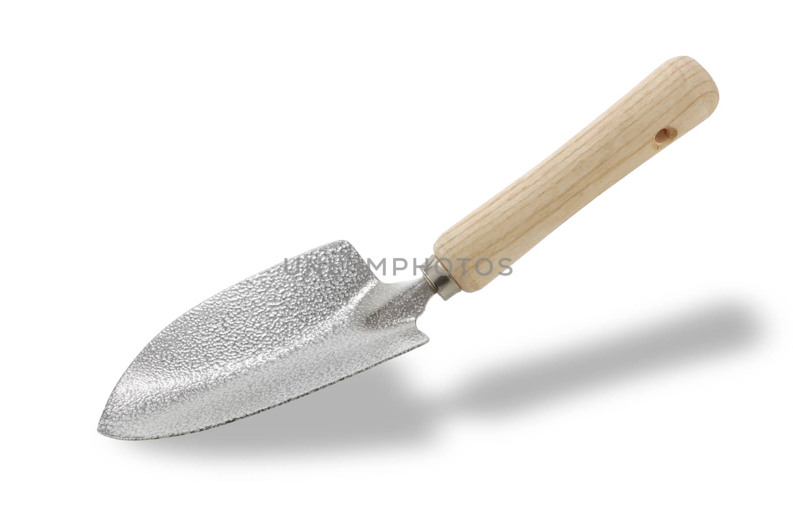 A garden trowel/spade isolated on white with shadow and clipping path