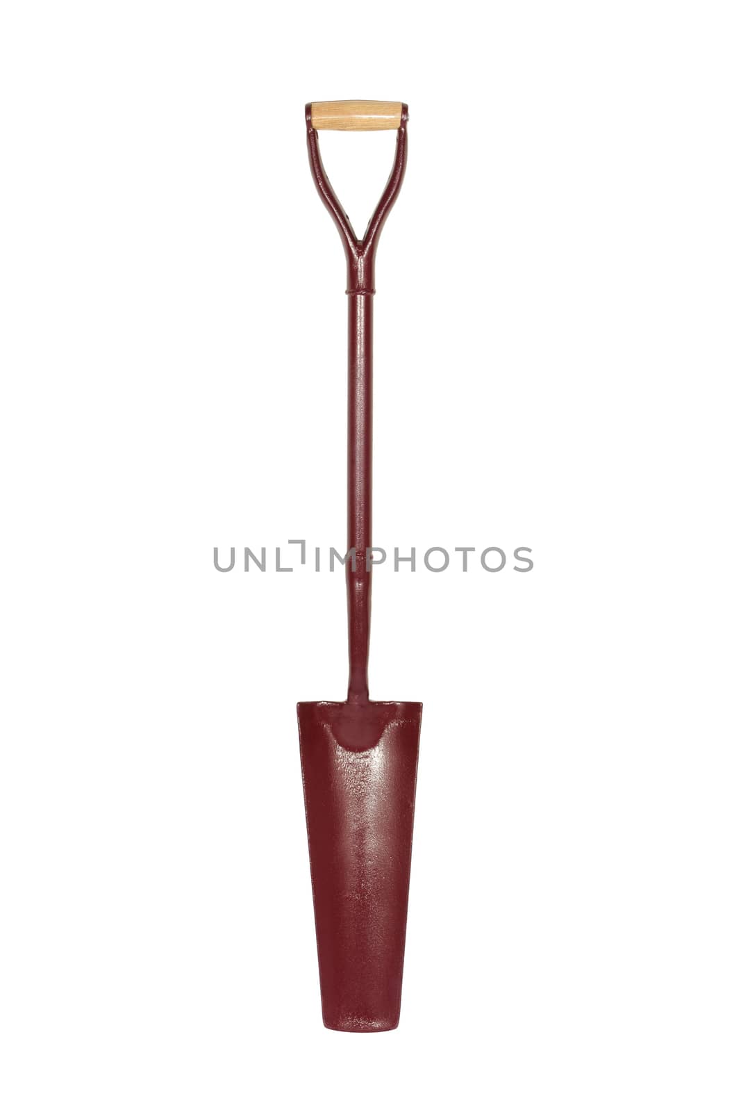 A Steel Shovel Draining Myd isolated on white with clipping path