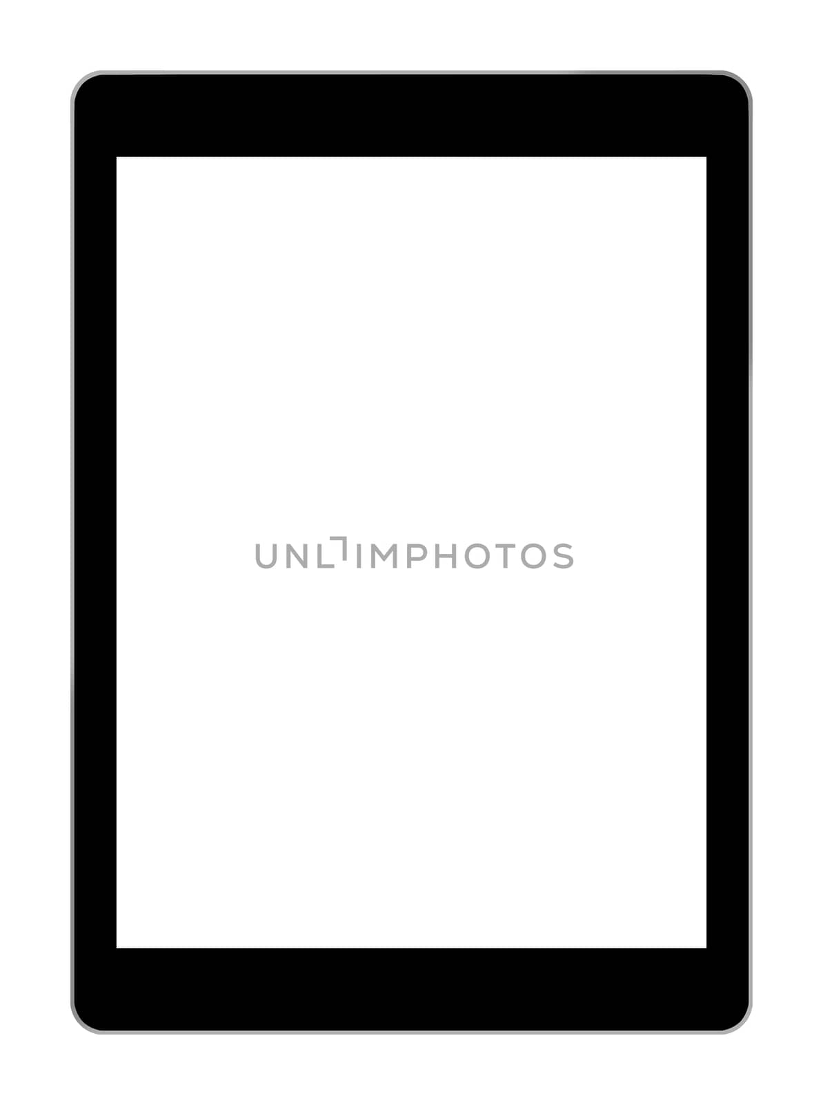 A tablet computer illustration isolated on white with clipping path
