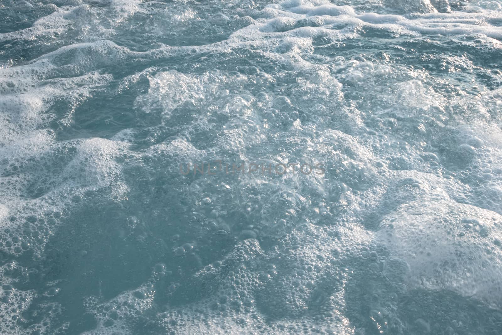 Blue clear frothy fresh Water in jacuzzi. Healthy lifestyle. Ideal for concepts and backgrounds.