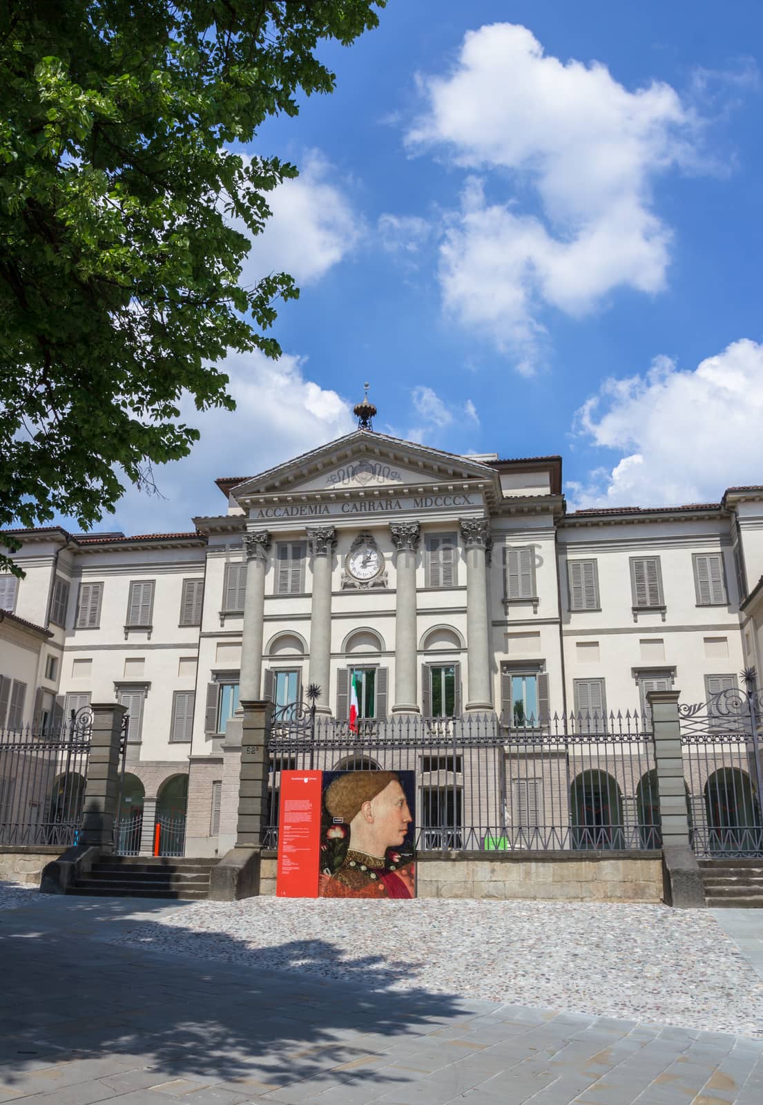 The Accademia Carrara is an art gallery and an academy of fine arts in Bergamo, Italy. Bergamo, ITALY - May 11, 2018.