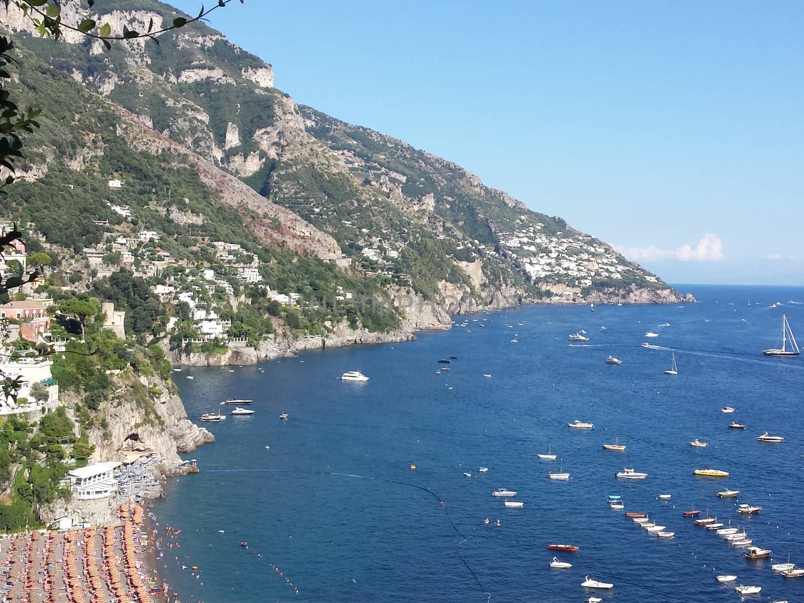 Aerial view of the coastline of Sorrento and Gulf of Naples, Italy - This area is famous for the lemons and the production of limoncello - Italy by matteobartolini