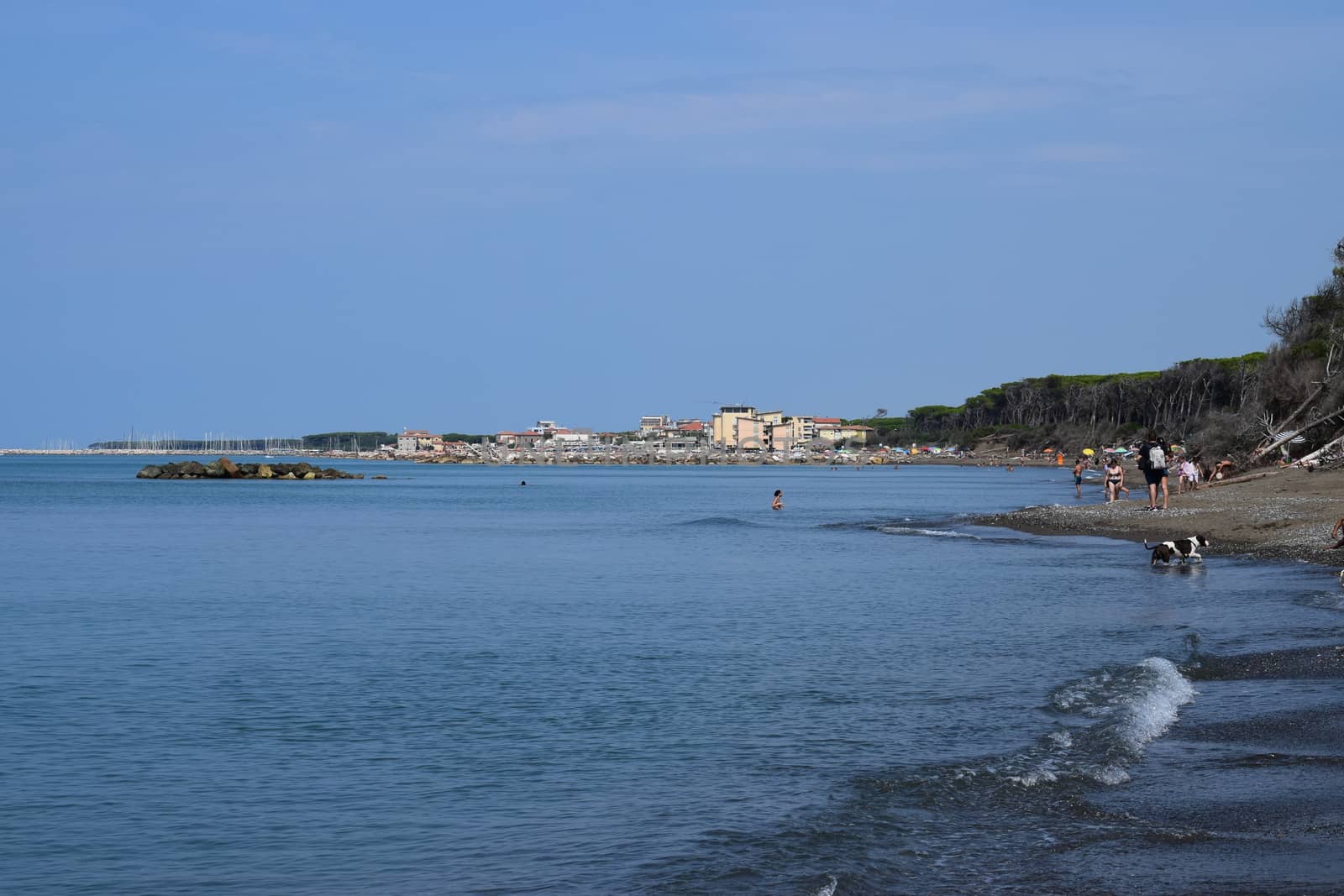 Beach and sea of Marina di Cecina, Maremma, Tuscany, Italy, Europe