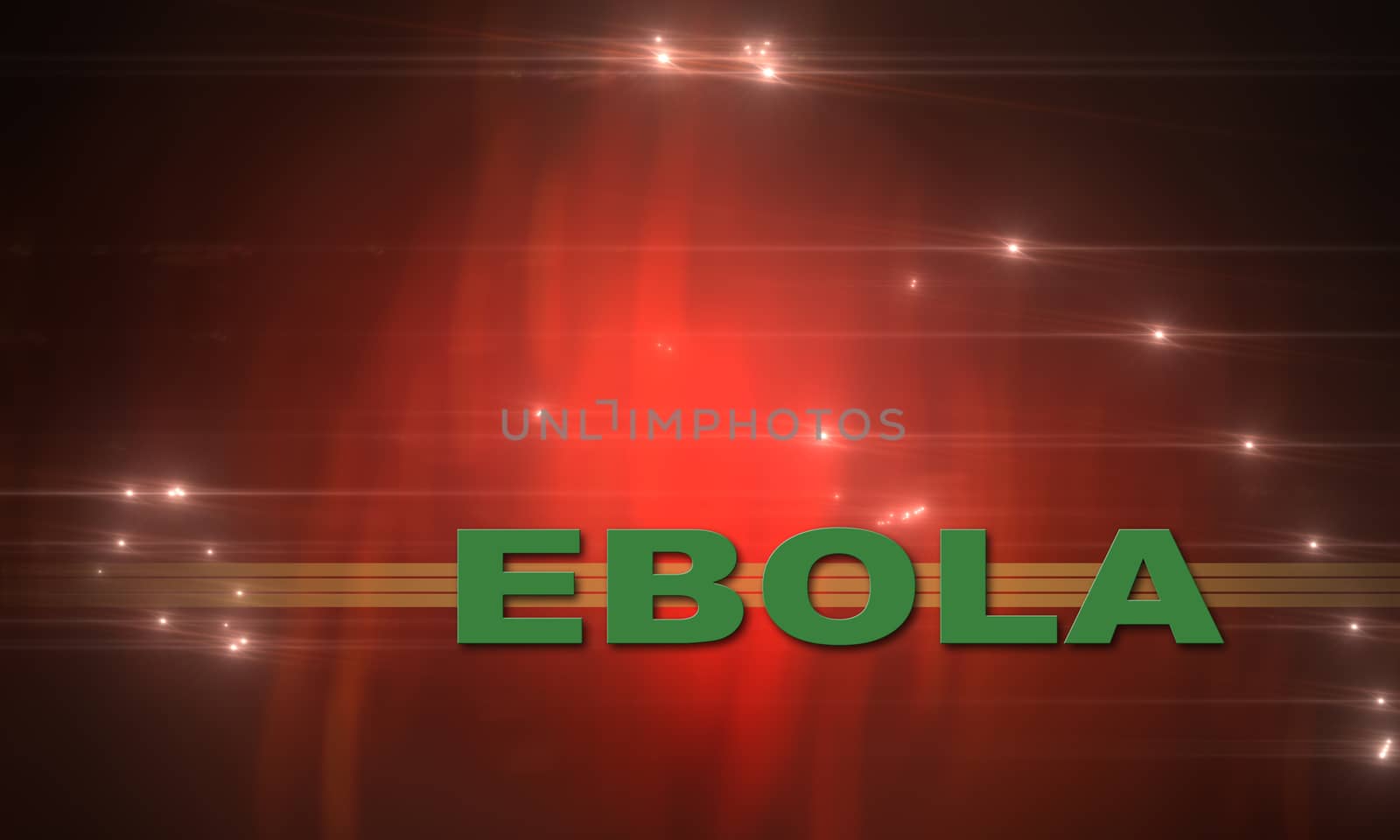 word EBOLA writing on  lines end optical flares    background