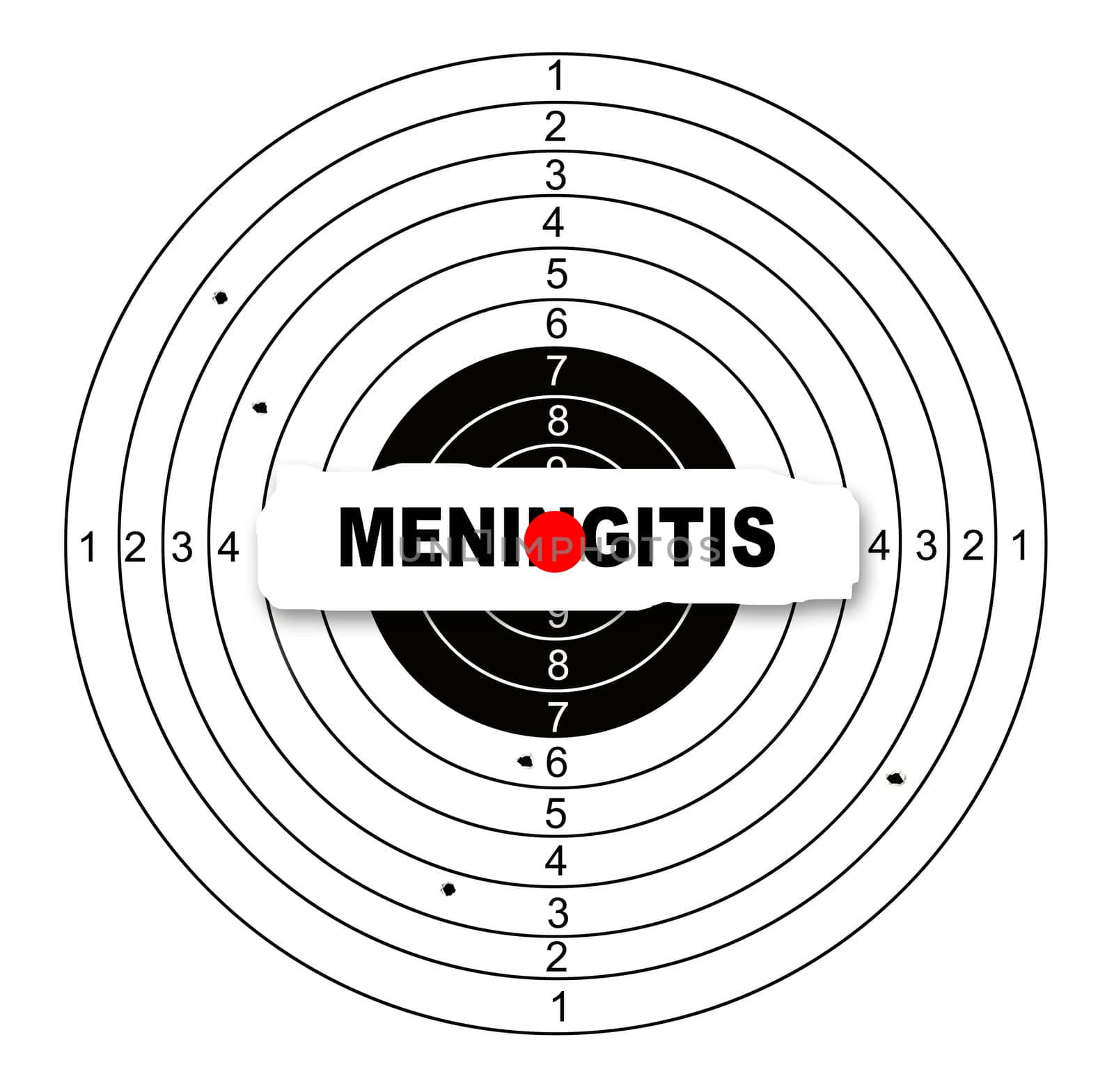 Shooting target with word meningitis made in 2d software