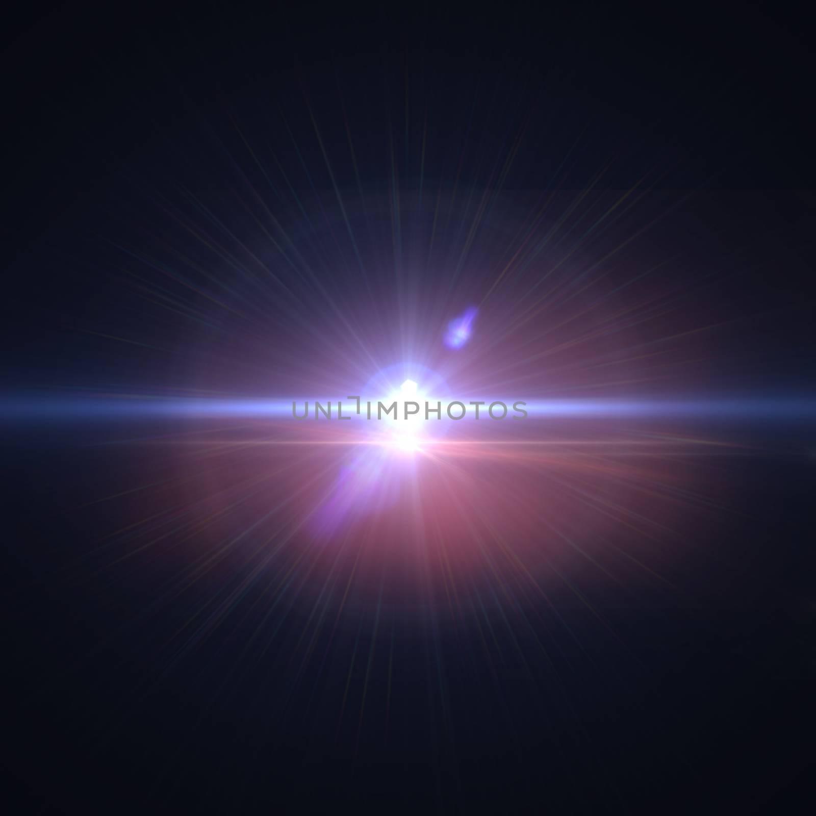 star with lens flare and bokeh effect made in 3d software