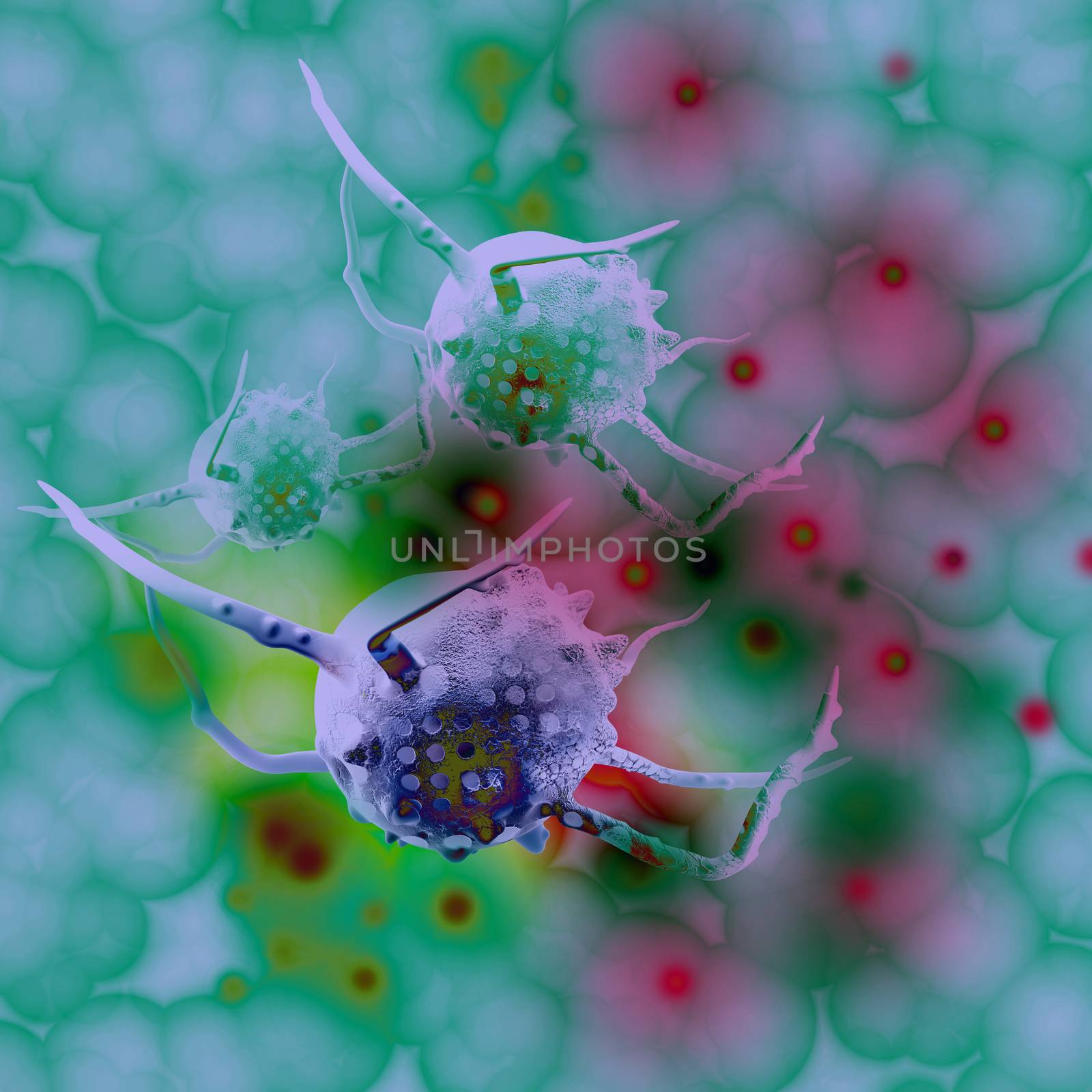 cancer cell made in 3d software