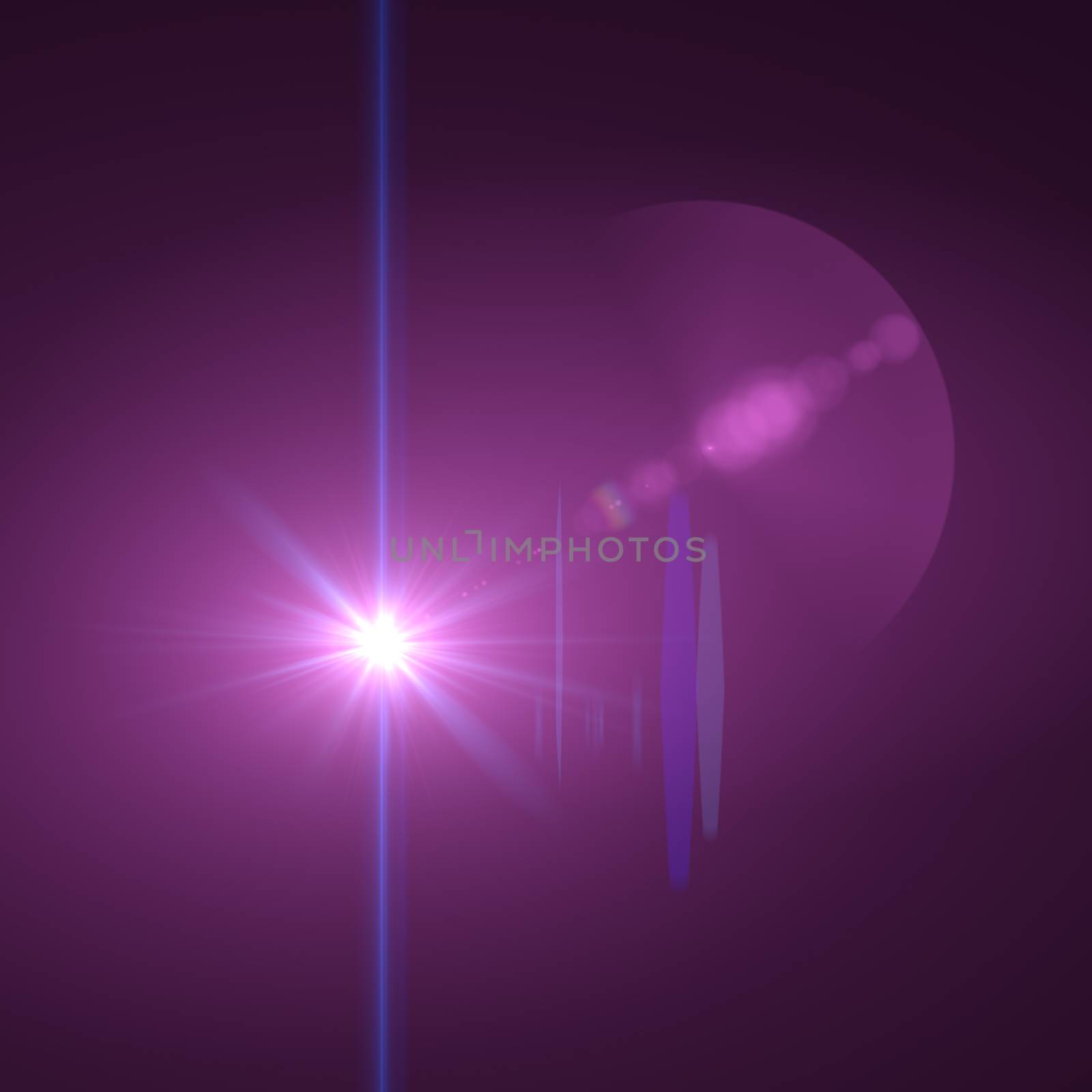 star with lens flare and bokeh effect made in 3d software